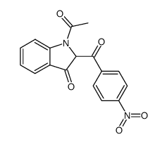 1-acetil-2-(4-nitrobenzoil)indolin-3-one结构式