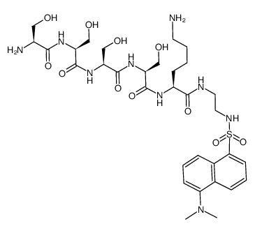 (S)-6-amino-2-((S)-2-((S)-2-((S)-2-((S)-2-amino-3-hydroxypropanamido)-3-hydroxypropanamido)-3-hydroxypropanamido)-3-hydroxypropanamido)-N-(2-((5-(dimethylamino)naphthalene)-1-sulfonamido)ethyl)hexanamide结构式