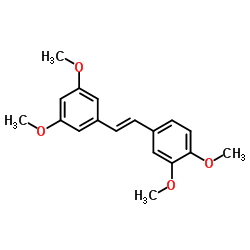 4-[(1E)-2-(3,5-二甲氧基苯基)乙烯基]-2-甲氧基苯酚结构式
