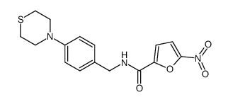 5-nitro-N-[(4-thiomorpholin-4-ylphenyl)methyl]furan-2-carboxamide结构式
