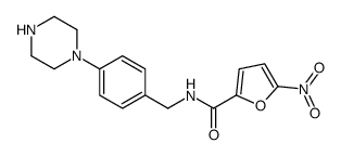 5-nitro-N-[(4-piperazin-1-ylphenyl)methyl]furan-2-carboxamide结构式