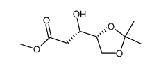 (-)-(S)-3-((R)-2,2-dimethyl[1,3]dioxolan-4-yl)-3-hydroxypropanoic acid methyl ester结构式