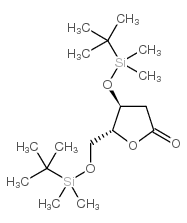 3,5-二-O-(叔丁基二甲基硅烷)-2-脱氧-D-核糖酸-1,4-内酯结构式