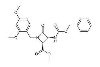cis-3-benzyloxycarbonylamino-1-(2,4-dimethoxybenzyl)-4-methoxycarbonyl-2-azetidinone结构式