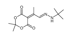 5-(1,2-diaza-1-t-butyl-4-methylbutadien-4-ylidene)-2,2-dimethyl-1,3-dioxan-4,6-dione结构式