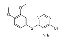 4-chloro-6-(3,4-dimethoxyphenyl)sulfanylpyrimidin-5-amine结构式
