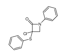 3-chloro-1-phenyl-3-phenylsulfanylazetidin-2-one结构式