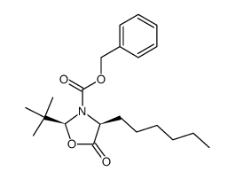 (2S,4S)-2-(1,1-dimethylethyl)-4-hexyl-5-oxo-3-oxazolidinecarboxylic acid phenylmethyl ester结构式