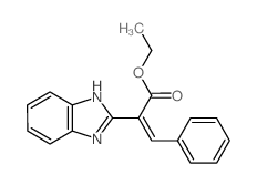 ethyl 2-(1H-benzoimidazol-2-yl)-3-phenyl-prop-2-enoate结构式