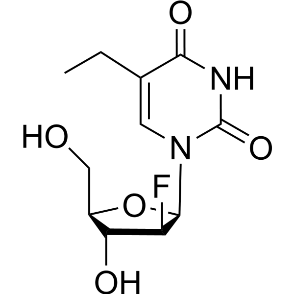 2’-氟-5-乙基-beta-D-阿拉伯呋喃基尿嘧啶结构式