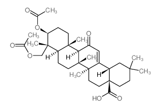 (4aS,6aS,6aS,6bR,8aR,9R,10S,12aS,14bR)-10-acetyloxy-9-(acetyloxymethyl)-2,2,6a,6b,9,12a-hexamethyl-13-oxo-3,4,5,6,6a,7,8,8a,10,11,12,14b-dodecahydro-1H-picene-4a-carboxylic acid结构式