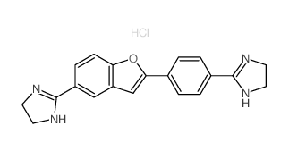 2-[4-[5-(4,5-dihydro-1H-imidazol-2-yl)-1-benzofuran-2-yl]phenyl]-4,5-dihydro-1H-imidazole,hydrochloride结构式