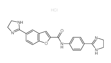 5-(4,5-dihydro-1H-imidazol-2-yl)-N-[4-(4,5-dihydro-1H-imidazol-2-yl)phenyl]-1-benzofuran-2-carboxamide,hydrochloride结构式