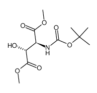 dimethyl 2-(S)-[(tert-butoxycarbonyl)amino]-3-(S)-hydroxysuccinate结构式