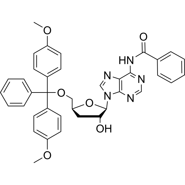 N6-BENZOYL-5'-O-(DIMETHOXYTRITYL)-3'-DEOXYADENOSINE结构式