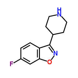 6-氟-3-(4-哌啶基)-1,2-苯异恶唑结构式