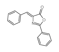 4-苯亚甲基-2-苯基-5(4H)-恶唑酮结构式