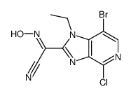 (E)-7-bromo-4-chloro-1-ethyl-N-hydroxy-1H-imidazo[4,5-c]pyridine-2-carbimidoyl cyanide结构式