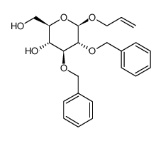 2-丙烯-1-基 2,3-双-O-(苯基甲基)-BETA-D-吡喃葡萄糖苷结构式