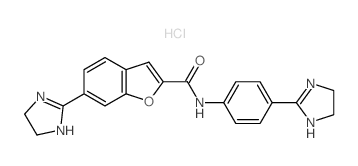 6-(4,5-dihydro-1H-imidazol-2-yl)-N-[4-(4,5-dihydro-1H-imidazol-2-yl)phenyl]-1-benzofuran-2-carboxamide,hydrochloride结构式