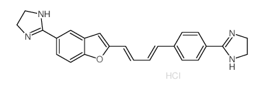 2-[4-[(1E,3E)-4-[5-(4,5-dihydro-1H-imidazol-2-yl)-1-benzofuran-2-yl]buta-1,3-dienyl]phenyl]-4,5-dihydro-1H-imidazole,hydrochloride结构式