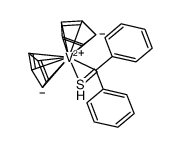 [V(bis(η-5-cyclopentadienyl))(η-2-C,S-thiobenzophenone)]结构式