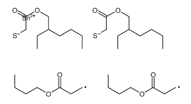 2-ethylhexyl 4,4-bis(3-butoxy-3-oxopropyl)-10-ethyl-7-oxo-8-oxa-3,5-dithia-4-stannatetradecanoate结构式