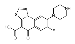 5H-Thiazolo(3,2-a)quinoline-4-carboxylic acid, 7-fluoro-5-oxo-8-(1-pip erazinyl)-结构式