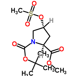 (2S,4R)-BOC-Γ-甲磺酰基氧甲基脯氨酸甲酯结构式