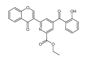 Ethyl 4-(2-hydroxybenzoyl)-6-(4-oxo-4H-1-benzopyran-3-yl)pyridine-2-carboxylate结构式