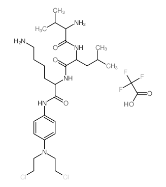 L-Lysinamide, D-valyl-L-leucyl-N-[4-[bis (2-chloroethyl)amino]phenyl]-, bis(trifluoroacetate)结构式