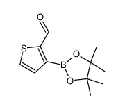 3-(4,4,5,5-tetramethyl-1,3,2-dioxaborolan-2-yl)thiophene-2-carbaldehyde结构式