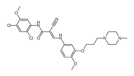 2-cyano-N-(2,4-dichloro-5-methoxyphenyl)-3-{4-methoxy-3-[3-(4-methylpiperazin-1-yl)-propoxy]-phenylamino}-acrylamide结构式