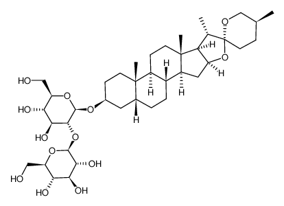 (25S)-5β-spirostan-3β-ol 3-O-β-D-glucopyranosyl-(1->2)-β-D-glucopyranoside结构式