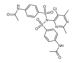 N,N'-((((5-chloro-2,6-dimethylpyrimidin-4-yl)(hydrosulfonyl)amino)sulfonyl)bis(4,1-phenylene))diacetamide结构式
