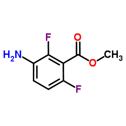 3-氨基-2,6-二氟苯乙酸甲酯结构式