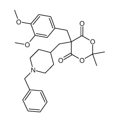 5-[(1-benzyl-4-piperidyl)methyl]-5-(3,4-dimethoxybenzyl)-2,2-dimethyl-1,3-dioxane-4,6-dione结构式