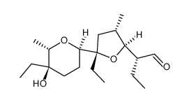 (2R)-2-[(2S,3S,5S)-5-ethyl-5-[(2R,5R,6S)-5-ethyl-5-hydroxy-6-methyltetrahydropyran-2-yl]-3-methyltetrahydrofur-2-yl]butanal结构式