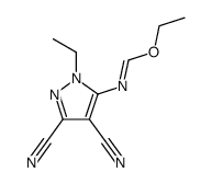 N1-Ethyl-3,4-dicyano-5-ethoxymethyleneaminopyrazole结构式
