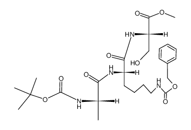 tert.-butyloxycarbonylalanyl-Nε-benzyloxycarbonyllysyl-serine methyl ester结构式