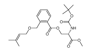 (S)-2-tert-butyloxycarbonylamino-3-[2-(prenyloxymethyl)benzoyloxy]propionic acid methyl ester结构式