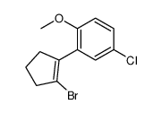 2-(2-bromocyclopenten-1-yl)-4-chloro-1-methoxybenzene结构式