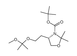 (4S)-4-[2-(1-methoxy-1-methylethoxy)ethyl]-2,2-dimethyloxazolidine-3-carboxylic acid tert-butyl ester结构式