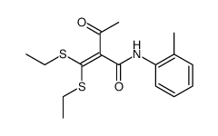 2-(bis(ethylthio)methylene)-3-oxo-N-(o-tolyl)butanamide结构式