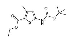 5-tert-Butoxycarbonylamino-3-methyl-thiophene-2-carboxylic acid ethyl ester结构式