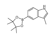 3-甲基-5-(四甲基-1,3,2-二氧杂硼硼烷-2-基)-1H-吲哚结构式