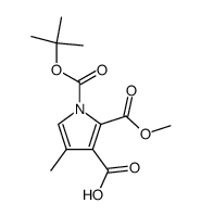 1-(tert-butoxycarbonyl)-2-(methoxycarbonyl)-4-methyl-1H-pyrrole-3-carboxylic acid结构式