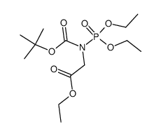 ethylN-(tert-butoxycarbonyl)-N-(diethoxyphosphoryl)glycinate结构式