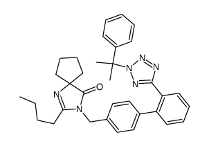 2-butyl-3-{2'-[2-(1-methyl-1-phenyl-ethyl)-2H-tetrazol-5-yl]-biphenyl-4-ylmethyl}-1,3-diaza-spiro[4.4]non-1-en-4-one结构式