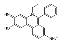 3,8-diamino-5-ethyl-6-phenylphenanthridin-5-ium-2-ol结构式
